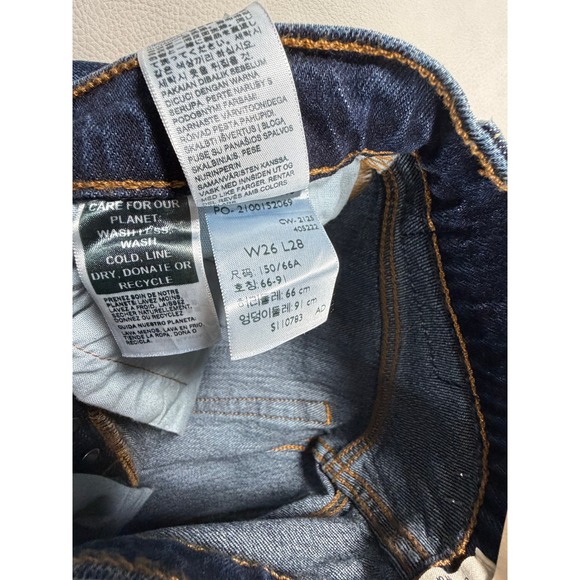 NWT Levis 501 Curve High Rise Straight Leg Jeans Dark Wash Blue Stretch 26x28 - Picture 6 of 10